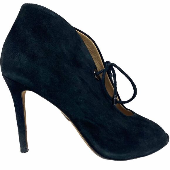 Badgley Mischka Nonna Black Suede Ankle Bootie Size 6.5 - Picture 2 of 9